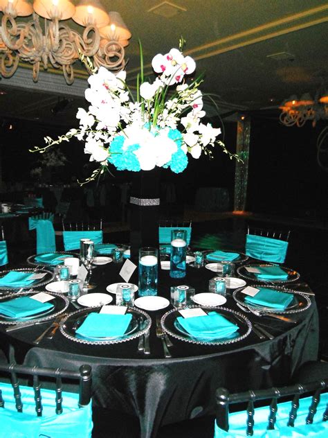 black and teal wedding ideas